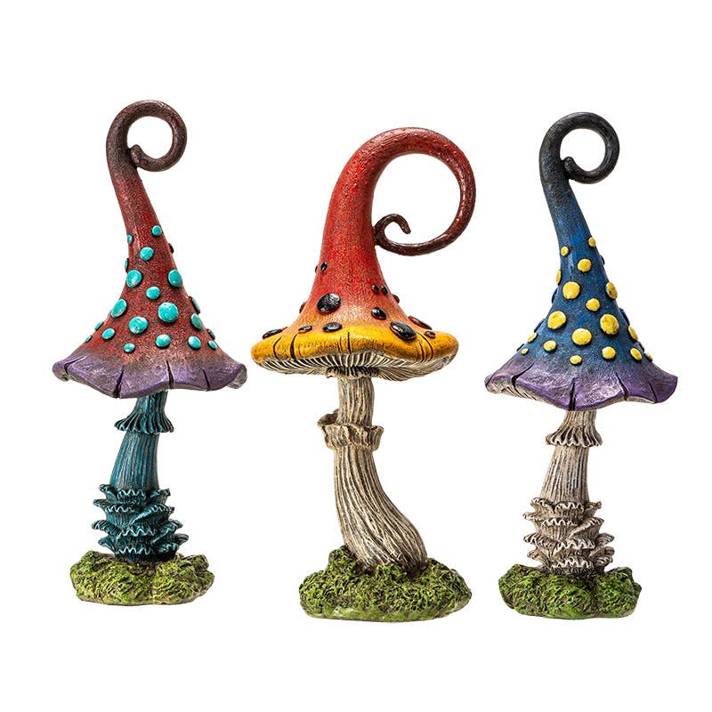 Magic Toadstool Mushrooms Home and Garden Decor Set of 3 - Oak Down Collectibles