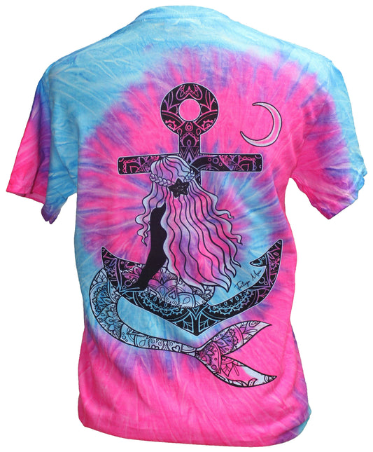 TS-32 Mermaid Anchor - Tie Dye Flo Blue/Pink