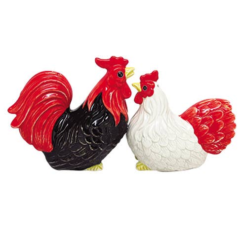 Rooster and Hen Salt and Pepper Shaker Set - Oak Down Collectibles