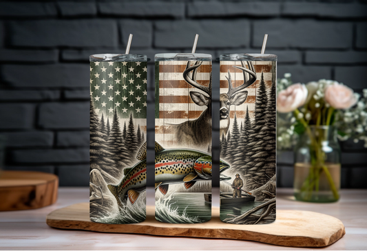 Hunting and Fishing Mashup Tumbler