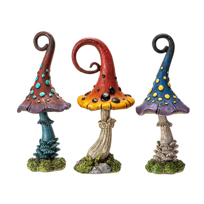 Magic Toadstool Mushrooms Home and Garden Decor Set of 3 - Oak Down Collectibles