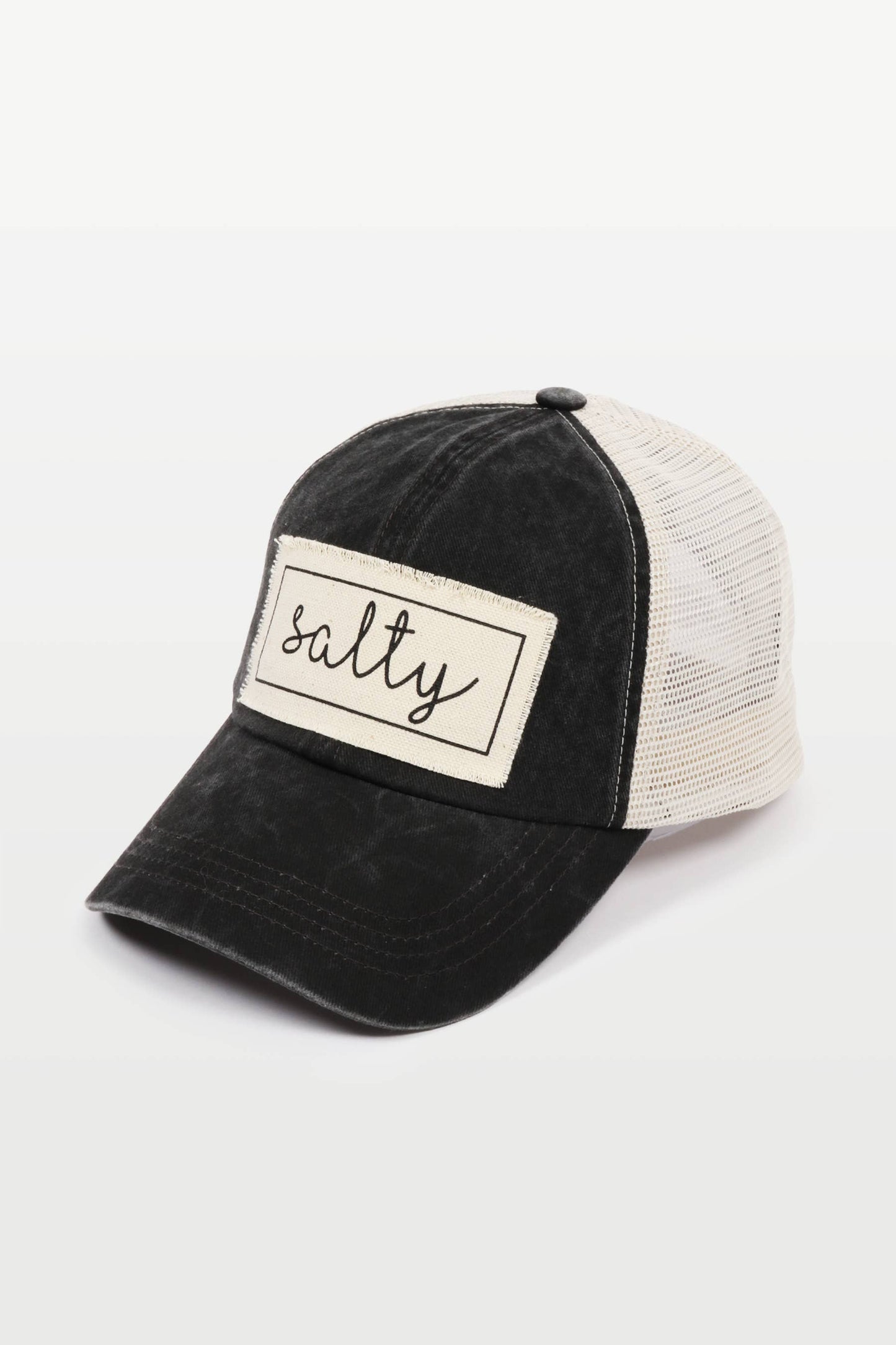 Salty Canvas Patch Mesh Back Baseball Cap