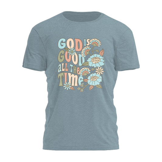 God Is Good - Groovy Flowers Tee - 3667