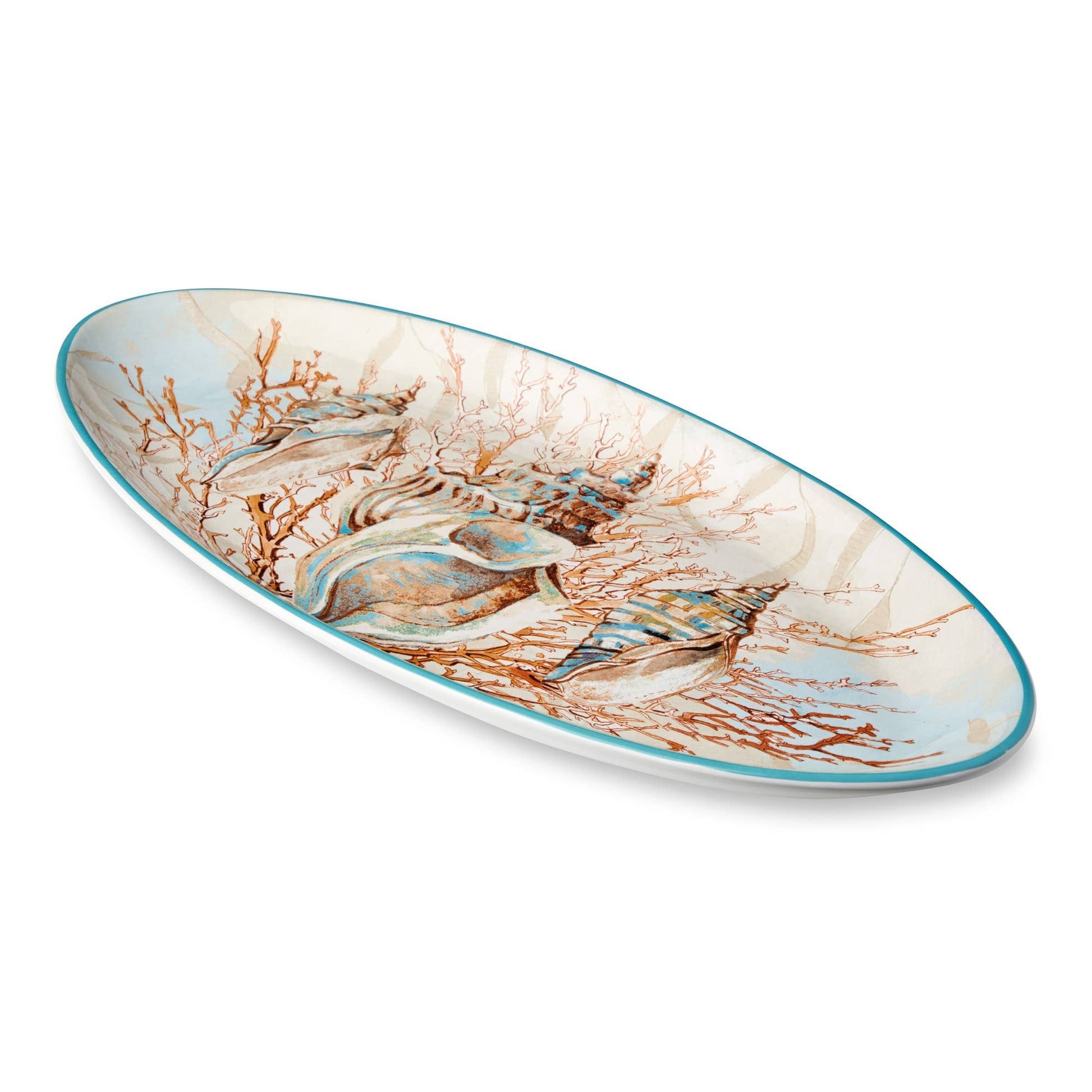 Escape to the Sea Fish Platter, 19.5" x 8.5" - Oak Down Collectibles
