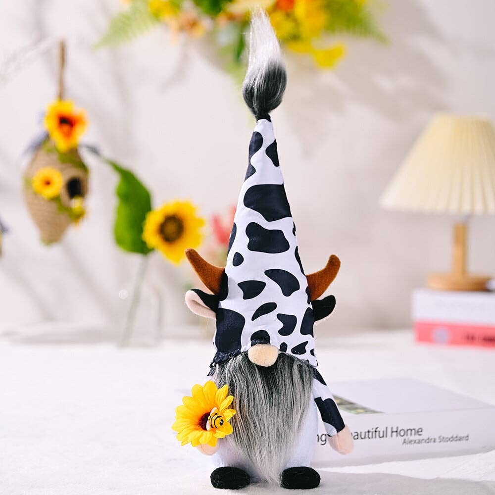 Eclectic Cow Plush Gnome Set, Farmhouse Decor - Oak Down Collectibles
