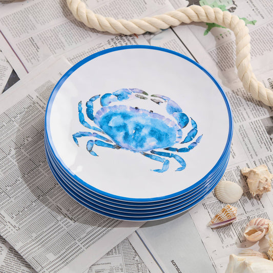 Beach House Crab Dinner Plate 11"