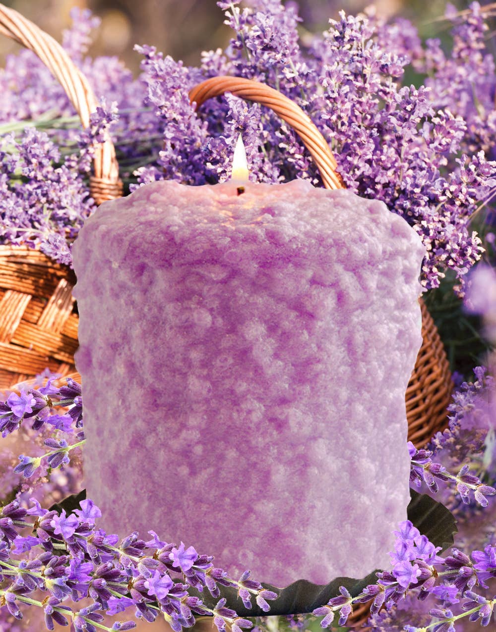 Vintage Lavender Hearth Candle - Oak Down Collectibles
